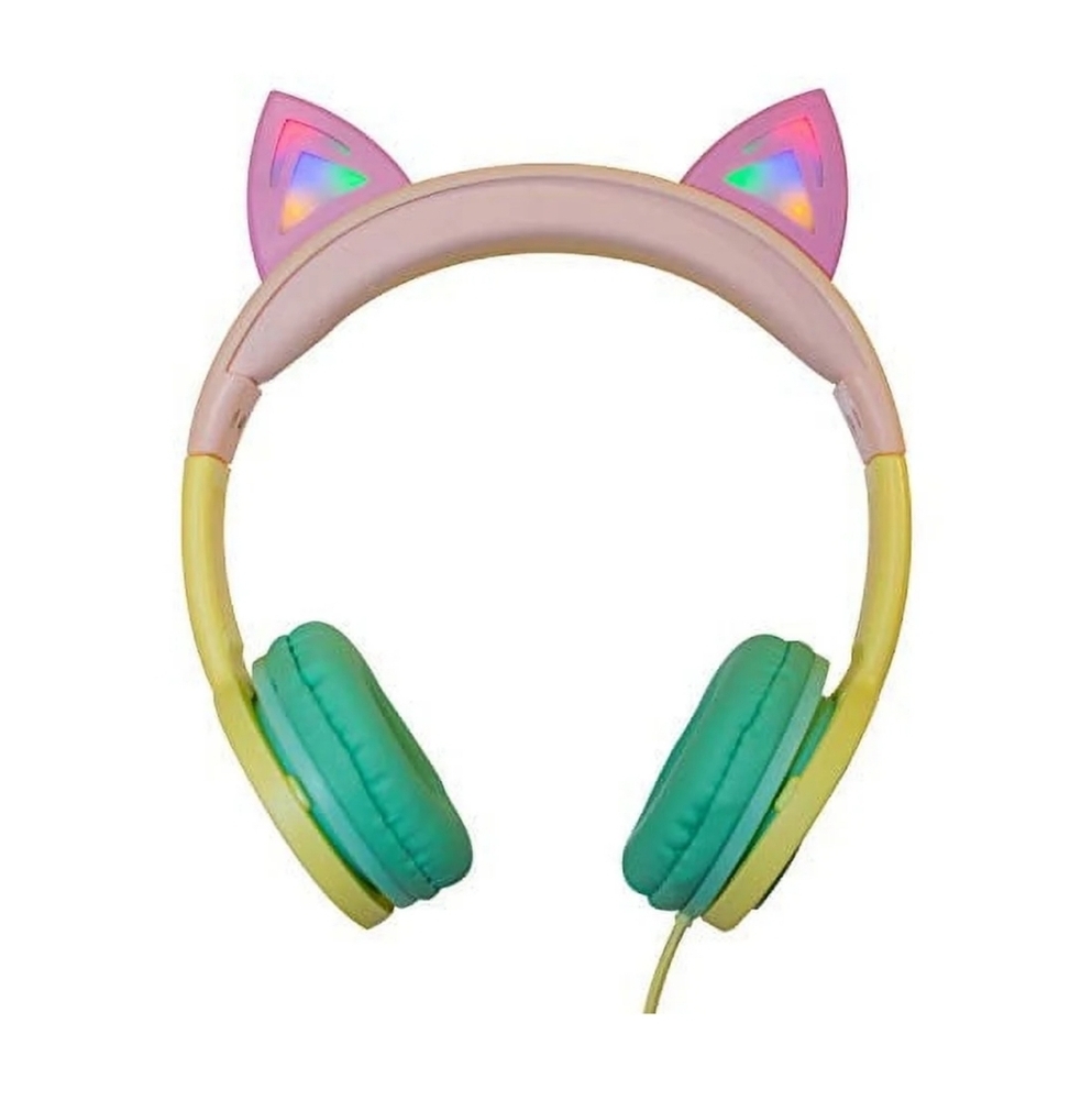 Gabba Goods Premium Kid's Safe Sound LED Light Up  Cat Over Ear Headphones - Picture 2 of 5